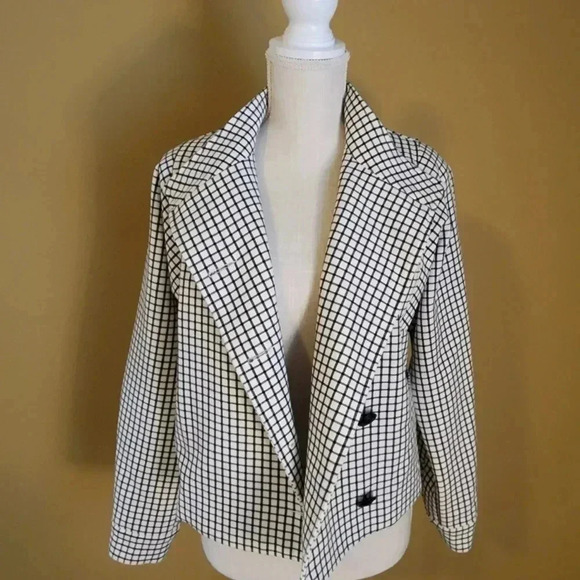 CAbi women's Windowpane Jacket Black and White XSmall Checkered - Picture 8 of 16